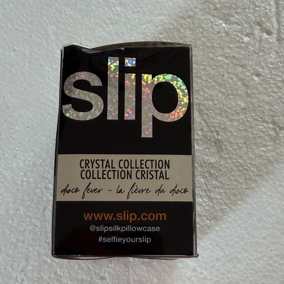 NWT Slip Silk Skinny Scrunchies Set -of 4 Cream, Tan, Black, grey with crystals - Picture 4 of 5